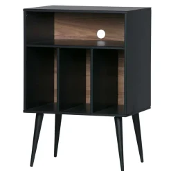 Kommode - Plattenregal in Schwarz - Daan