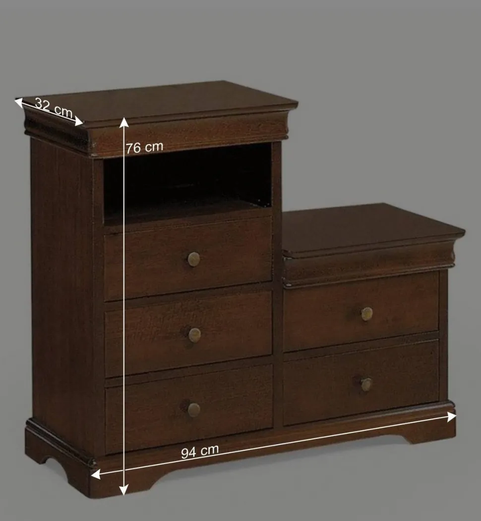 Kommode im Stufendesign in Nussbaum - Lemerzi