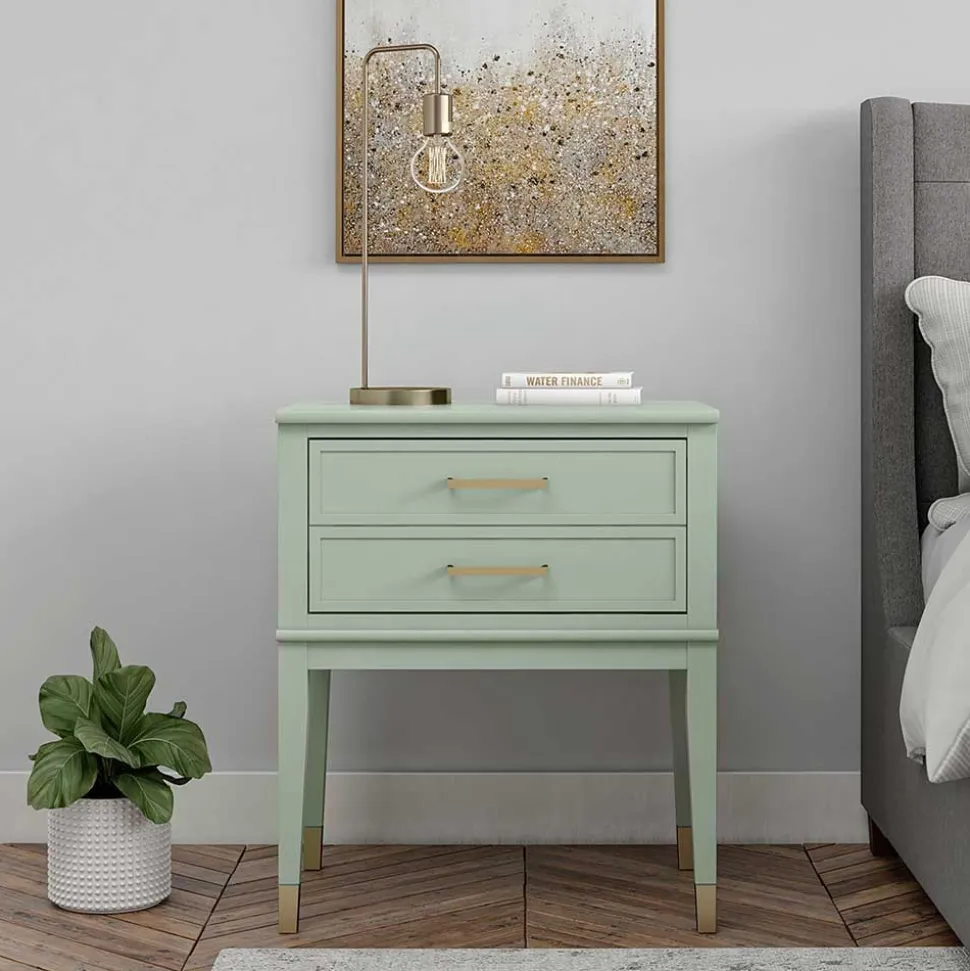 Kommode in Blassgrün mit Gold - Ashbey