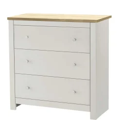 Kommode in Cremeweiß mit Eiche - Langoona