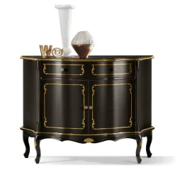 Kommode in Dunkelbraun und Gold - Julya