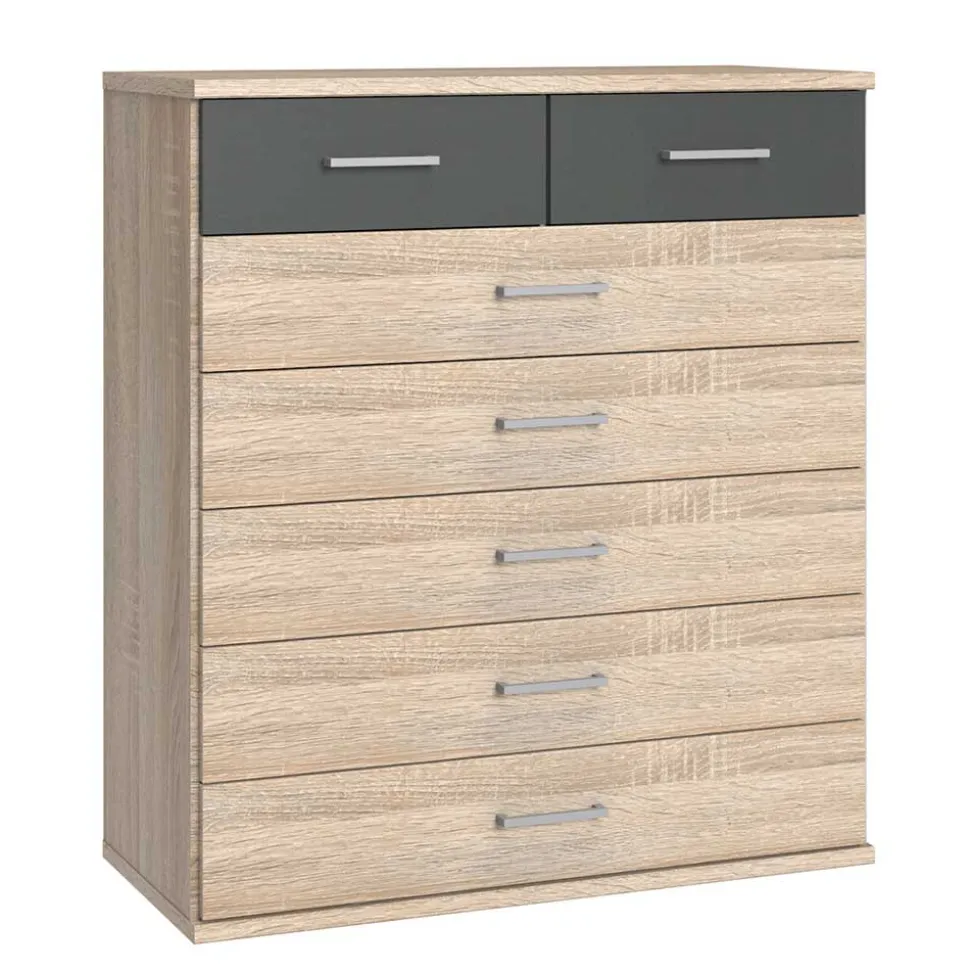 Kommode in Eiche Sägerau & Grau - Danah
