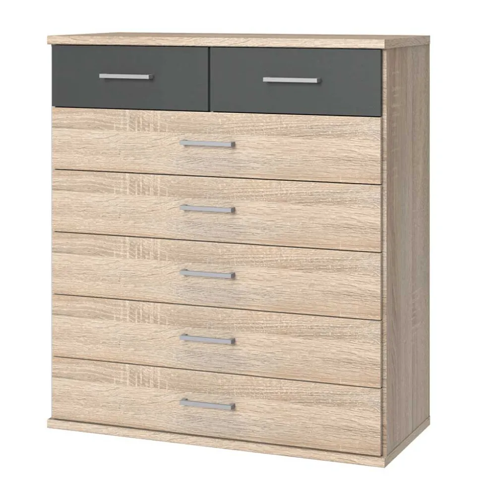 Kommode in Eiche Sägerau & Grau - Danah