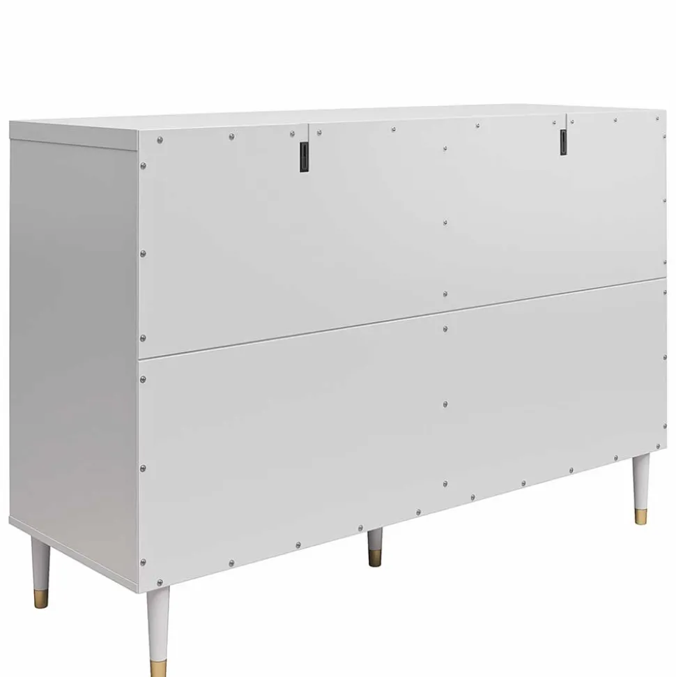 Kommode in Hellgrau mit Gold - Imano