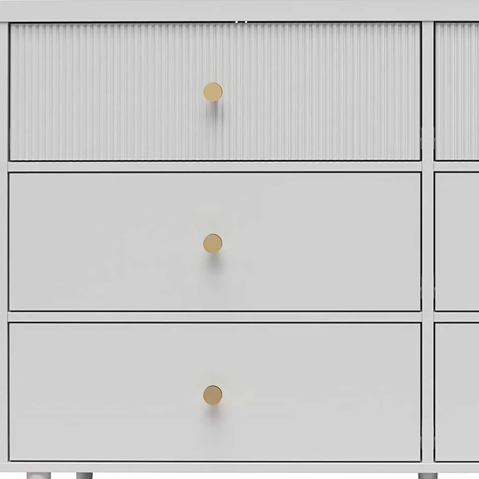 Kommode in Hellgrau mit Gold - Imano