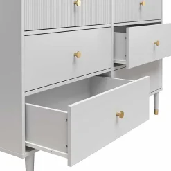 Kommode in Hellgrau mit Gold - Imano