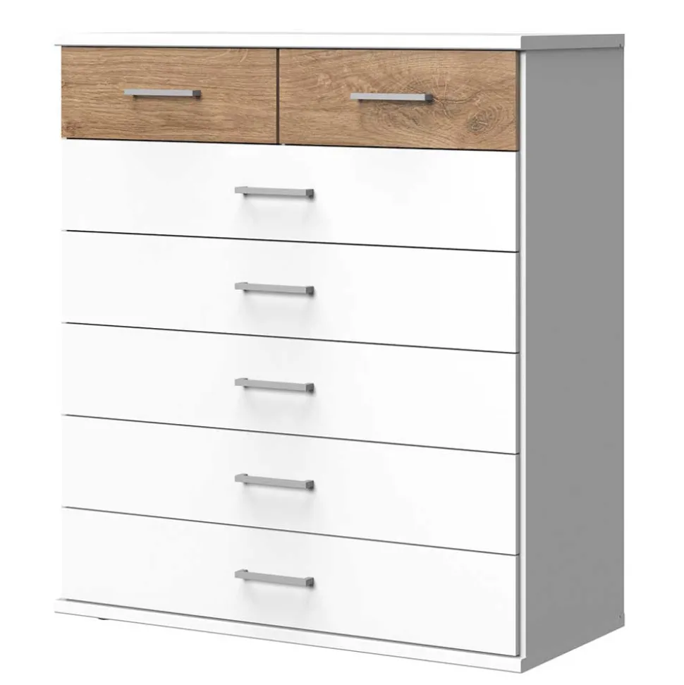 Kommode in Weiß & Eiche Nachbildung - Calassina