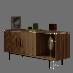 Kommode mit 2 Türen & Fach aus Wildeiche - Kerfa