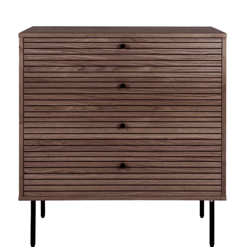 Kommode mit dunklem Furnier in Braun - Wega