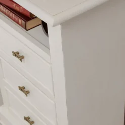 Kommode mit Fach und Schubladen in Antikweiß - Annot