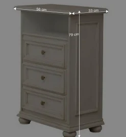 Kommode mit Fach und Schubladen in Antikweiß - Vicina