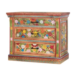 Kommode mit Mustern Blumen und Pfau - Hectos