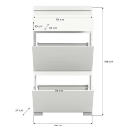 Kommode mit Schublade und zwei Schuhklappen - Suad