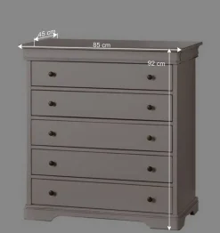 Kommode mit sechs Schubladen in Weiß - Zarinas