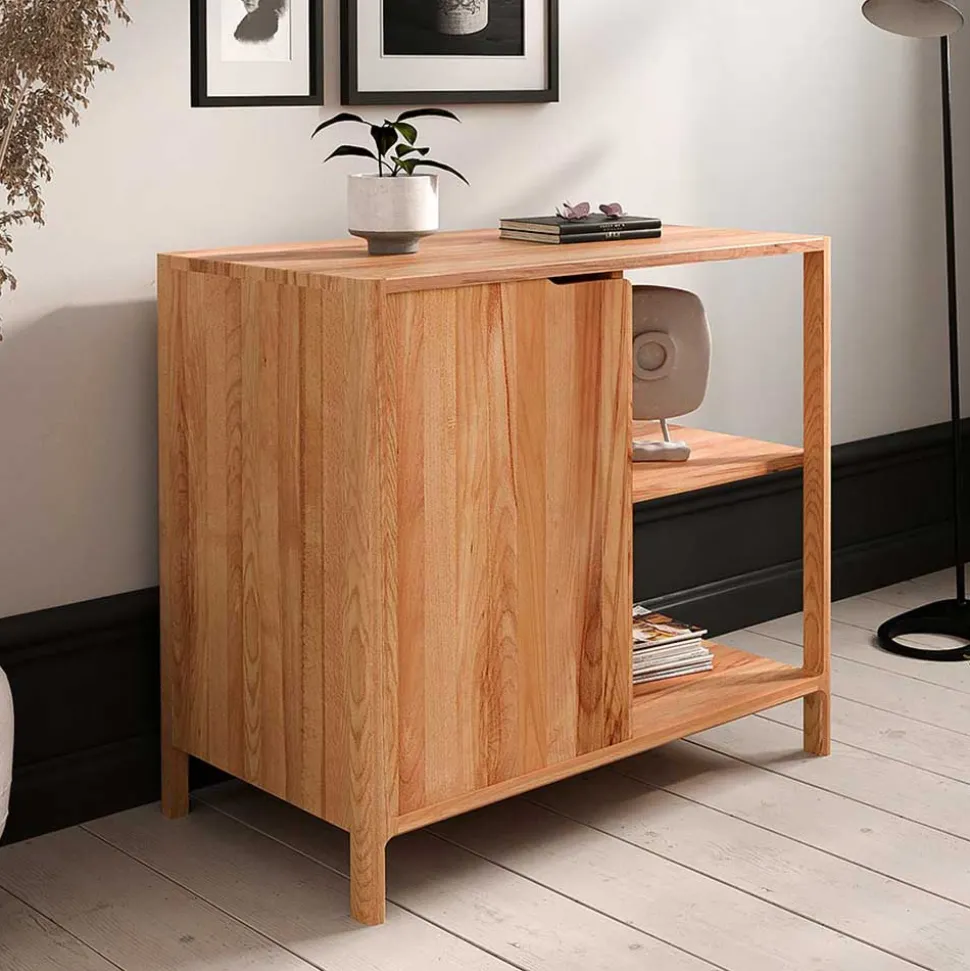 Kommode mit Tür und zwei offenen Fächern - Lana