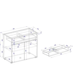 Kommode mit zwei Türen und einer Schublade - Ahilav