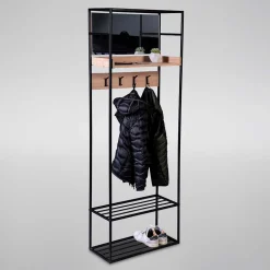 Kompakte Garderobe aus MDF & Glas & Metall - Sayetta