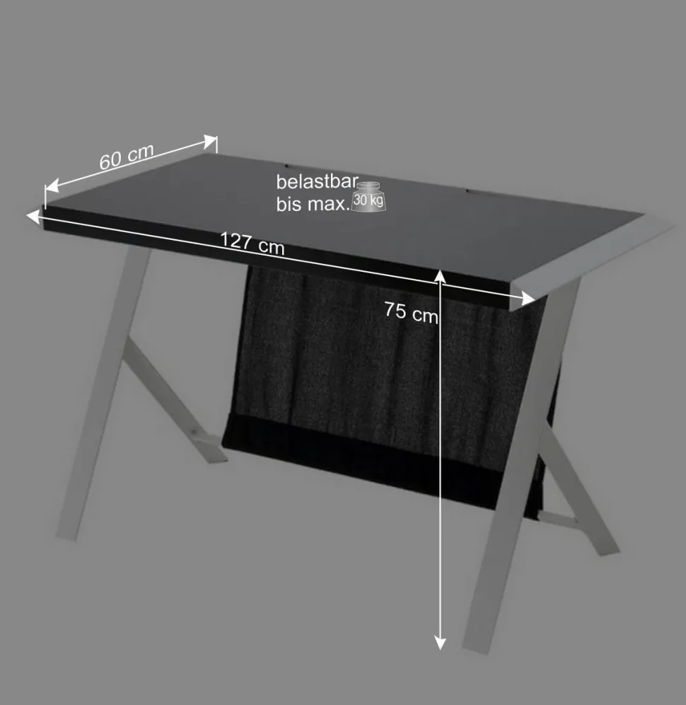 Kompakter Schreibtisch in Schwarz und Weiß - Tulcea