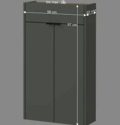 Kompaktes Dielenmöbel Set in Graugrün - Point (dreiteilig)