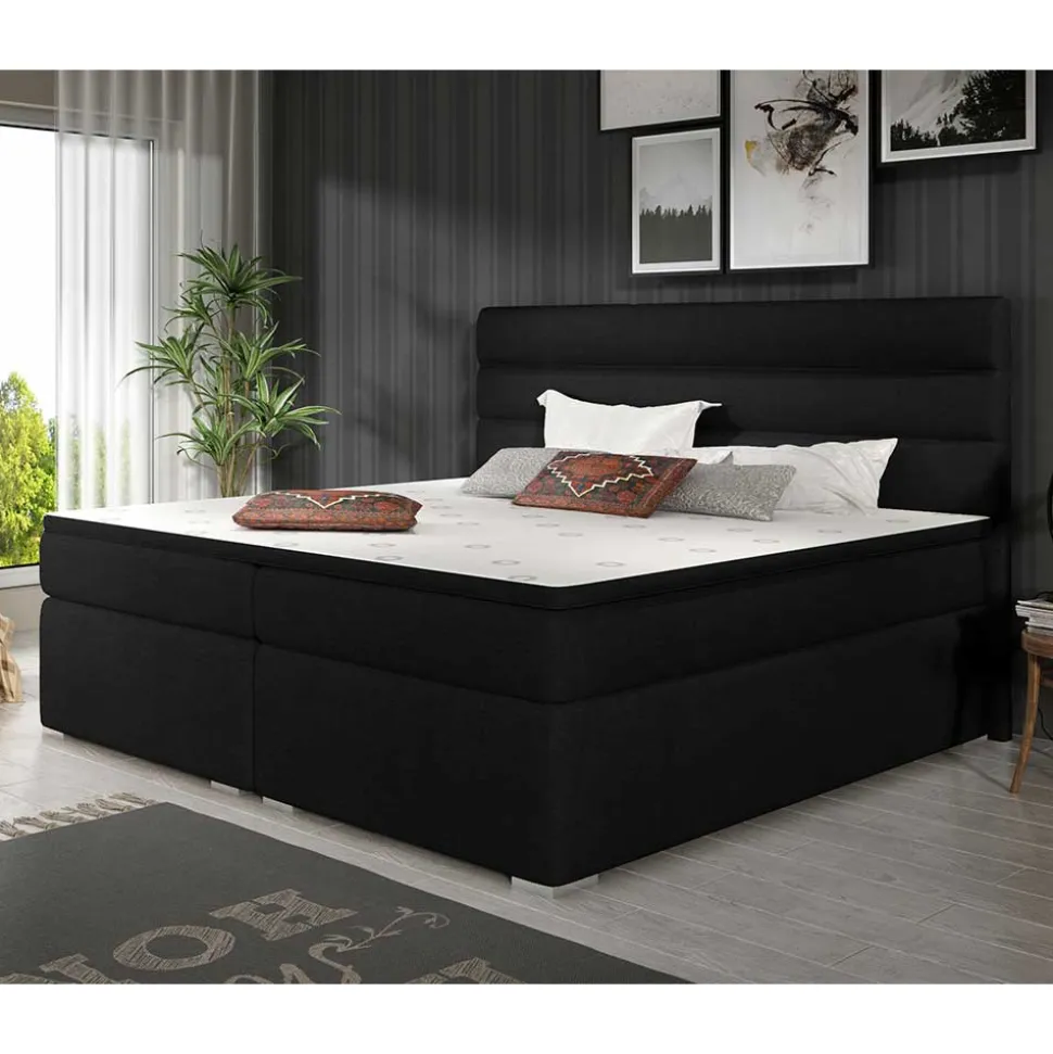 Komplett Polsterbett in Schwarzbraun - Prabhaa