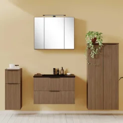 Komplett-Badmöbel-Set in Eiche dunkel - Ucaida (vierteilig)