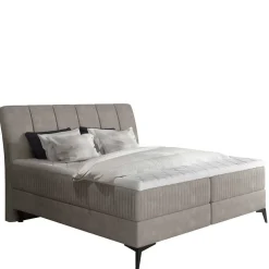 Komplettbett in Beige Chenillebezug - Tamba