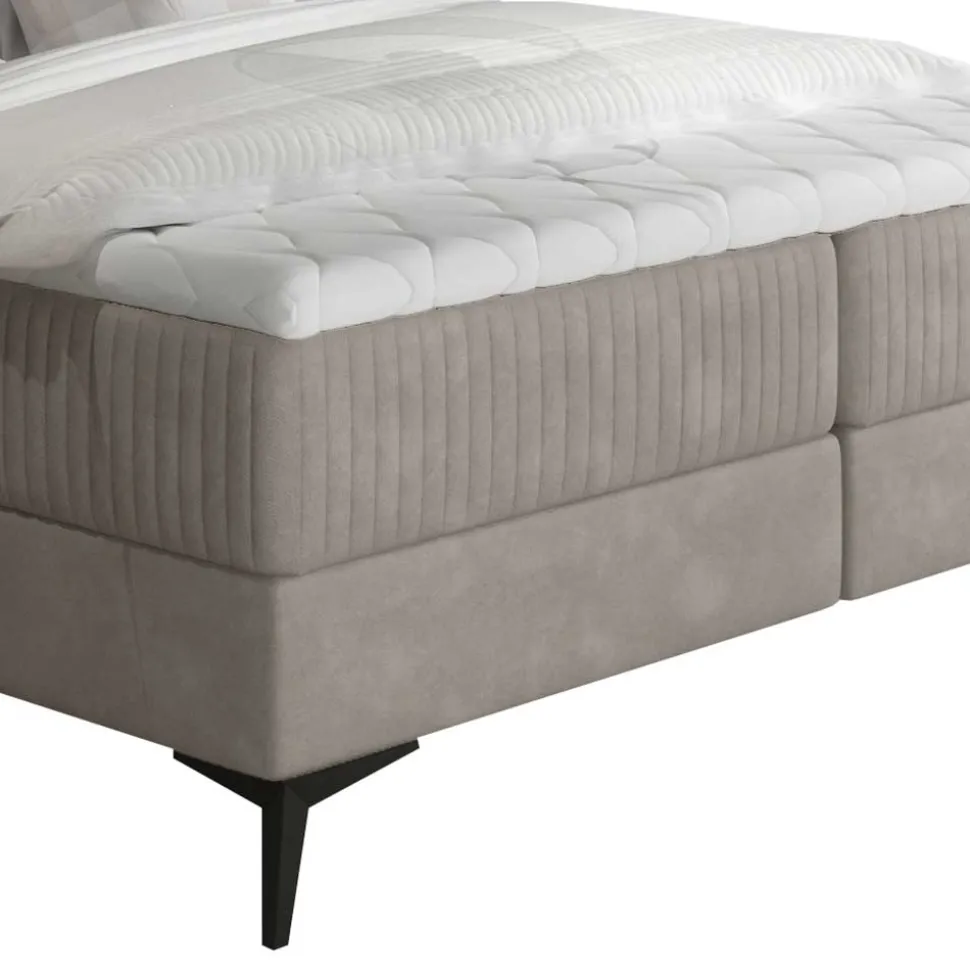 Komplettbett in Beige Chenillebezug - Tamba