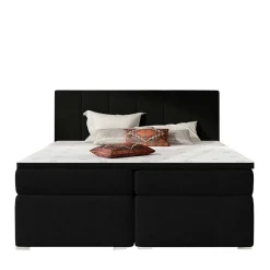 Komplettbett in Schwarzbraun Stoffbezug - Carbonaro