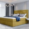 Komplettbett mit Samtbezug in Senfgelb - Sestron