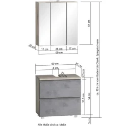 Komplette Einrichtung fürs Bad - Mia (fünfteilig)