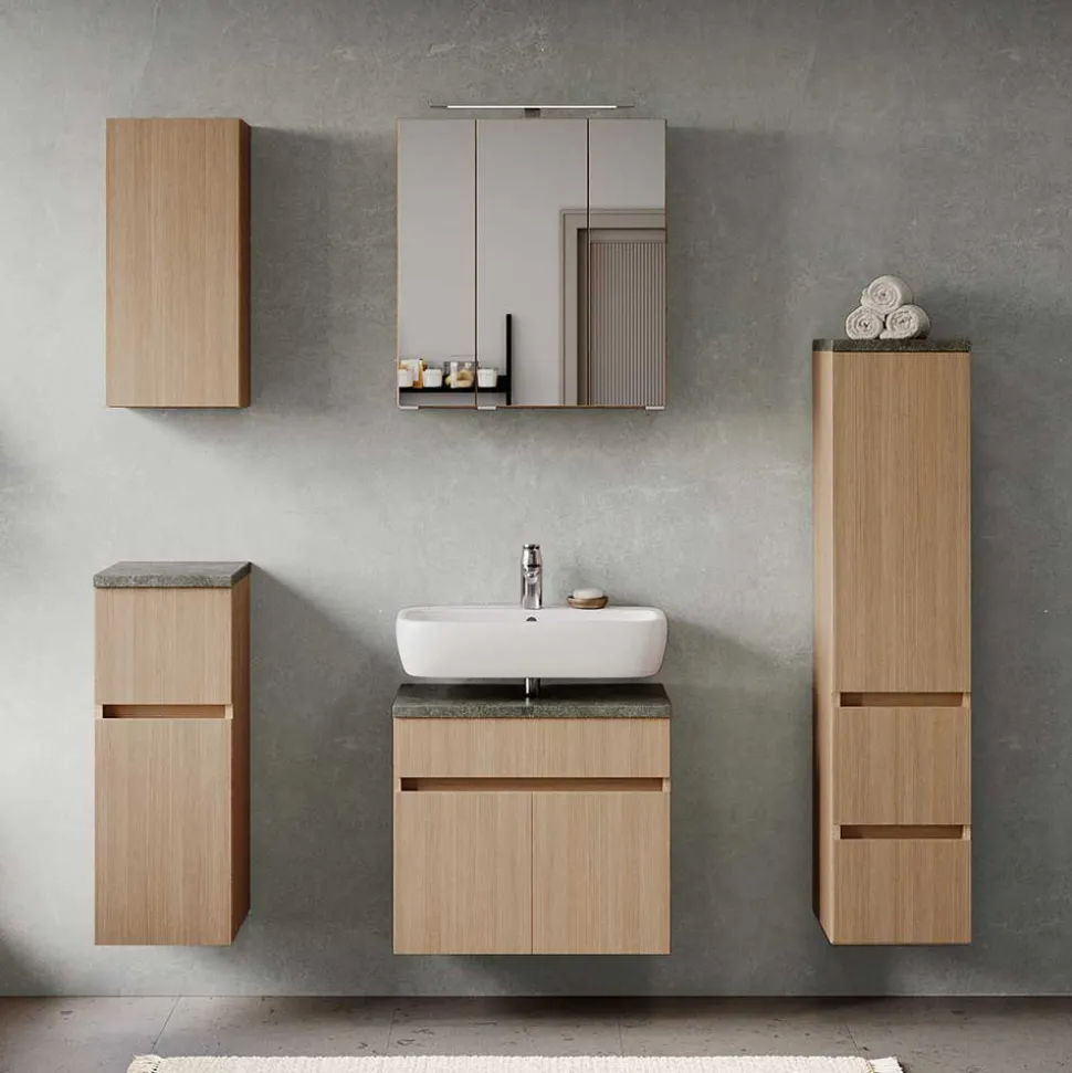 Kompletteinrichtung Badmöbel Set - Leitha (fünfteilig)