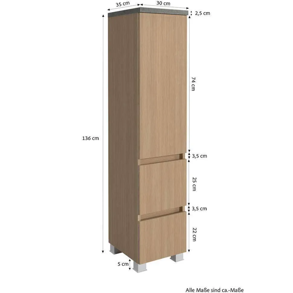 Kompletteinrichtung Badmöbel Set - Leitha (fünfteilig)