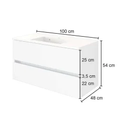 Kompletter Waschtisch in drei Breiten - Maklesa