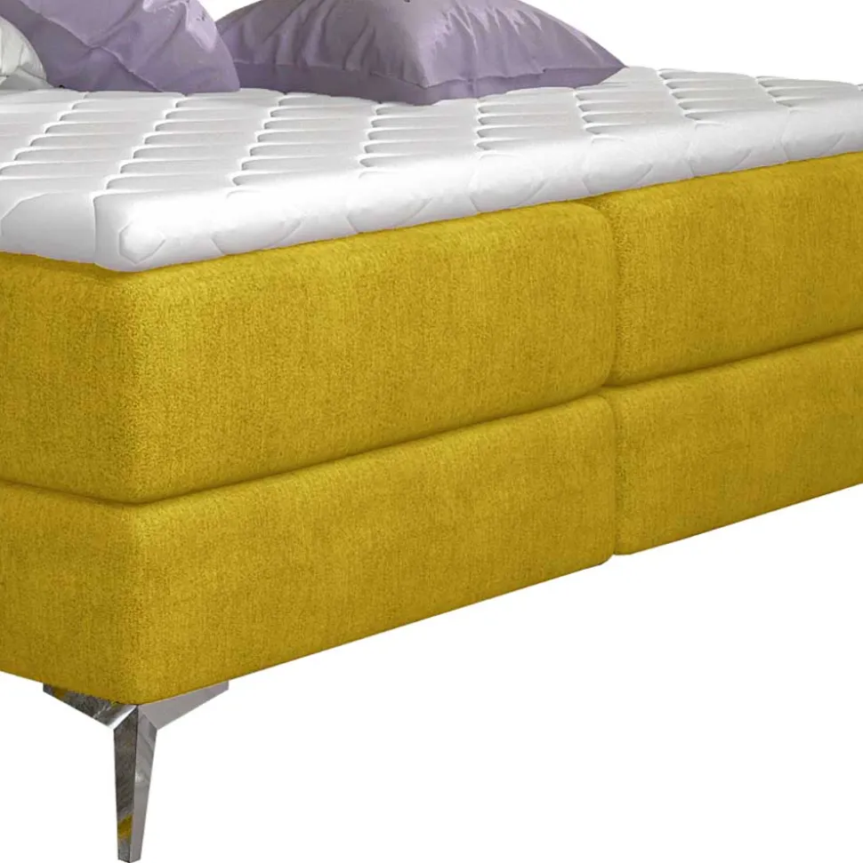 Komplettes Polsterbett in Currygelb - Seventy