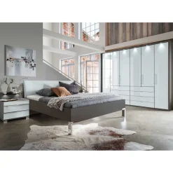 Komplettschlafzimmer mit LED Beleuchtung - Geraldine (vierteilig)