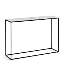 Konsolen Tisch mit Keramik Platte in Marmoroptik - Glancossa