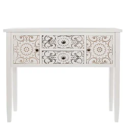 Konsolentisch in Antikweiß & Gold - Acacio