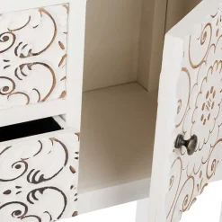 Konsolentisch in Antikweiß & Gold - Acacio