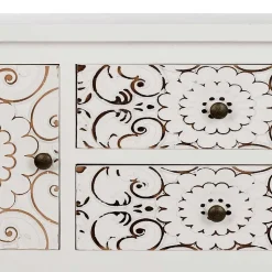 Konsolentisch in Antikweiß & Gold - Acacio