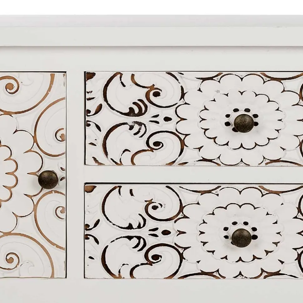 Konsolentisch in Antikweiß & Gold - Acacio