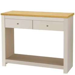 Konsolentisch in Cremeweiß mit Eiche - Langoona