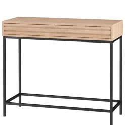 Konsolentisch in Eiche Optik und Schwarz - Lunira