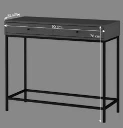 Konsolentisch in Grau mit Schwarz - Lagista