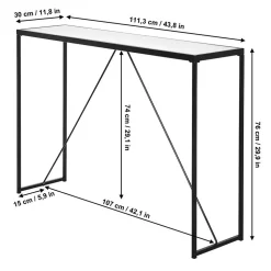 Konsolentisch mit Glasplatte und Bügelgestell - Area