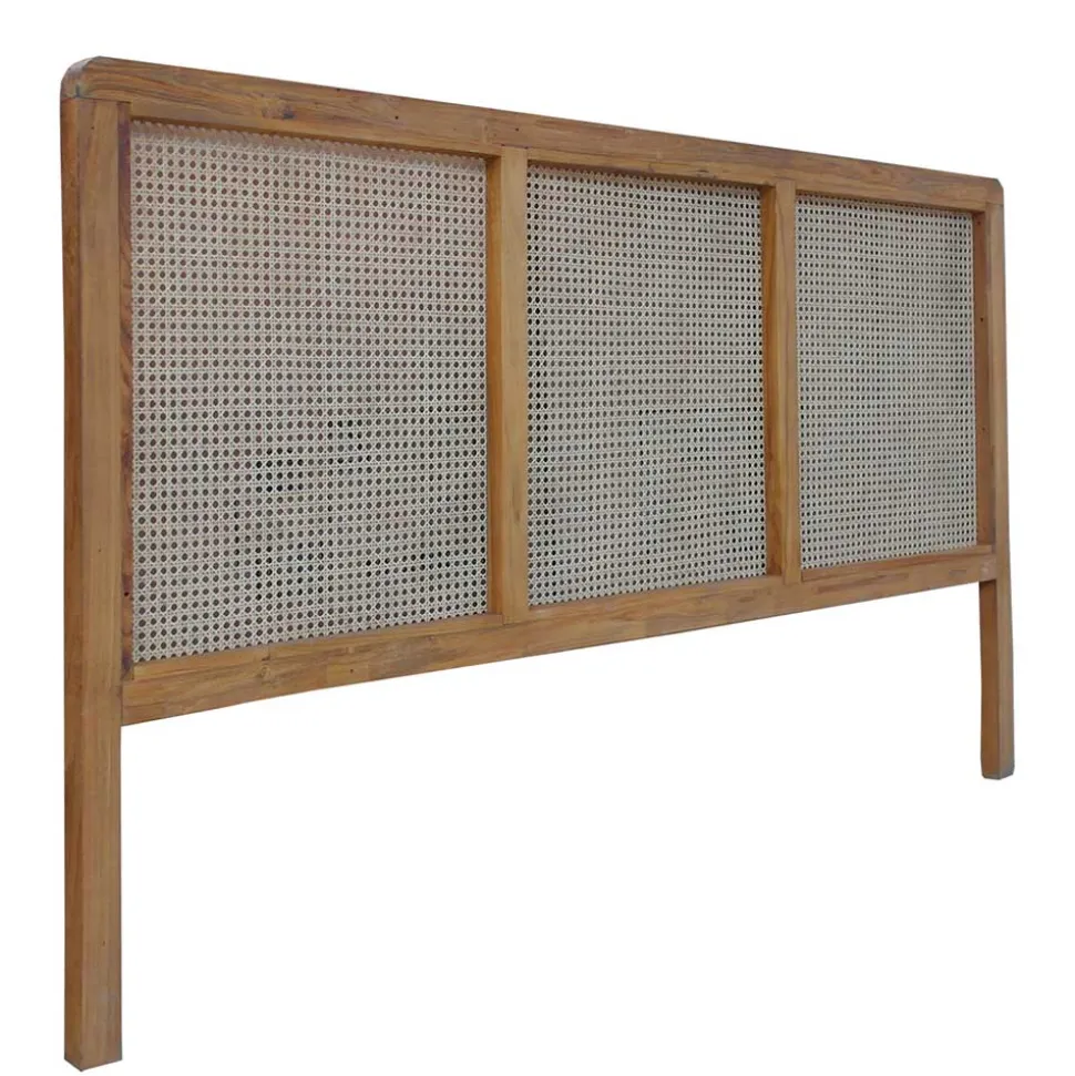Kopfteil mit Wiener Geflecht und Teakholz Rahmen - Teako
