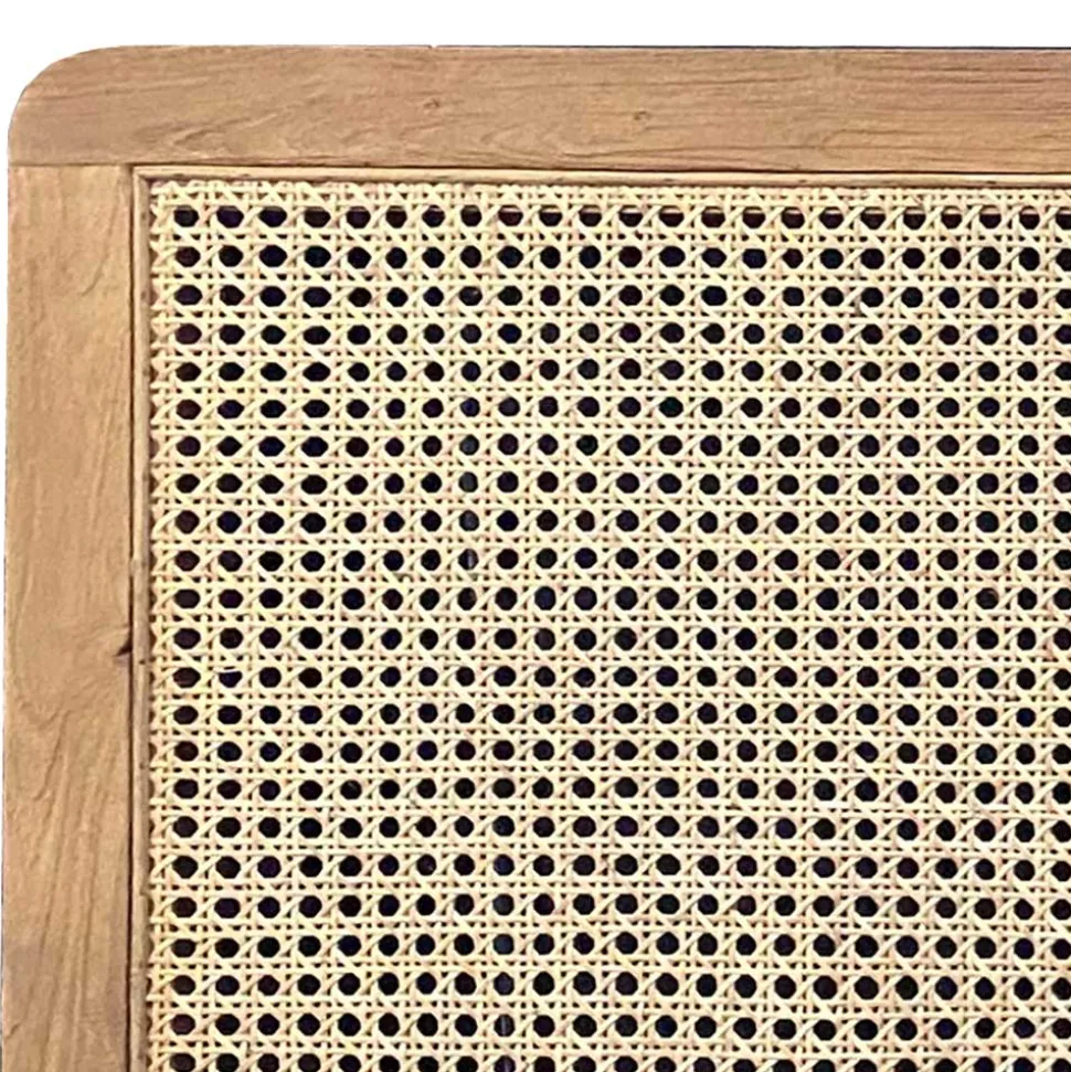 Kopfteil mit Wiener Geflecht und Teakholz Rahmen - Teako