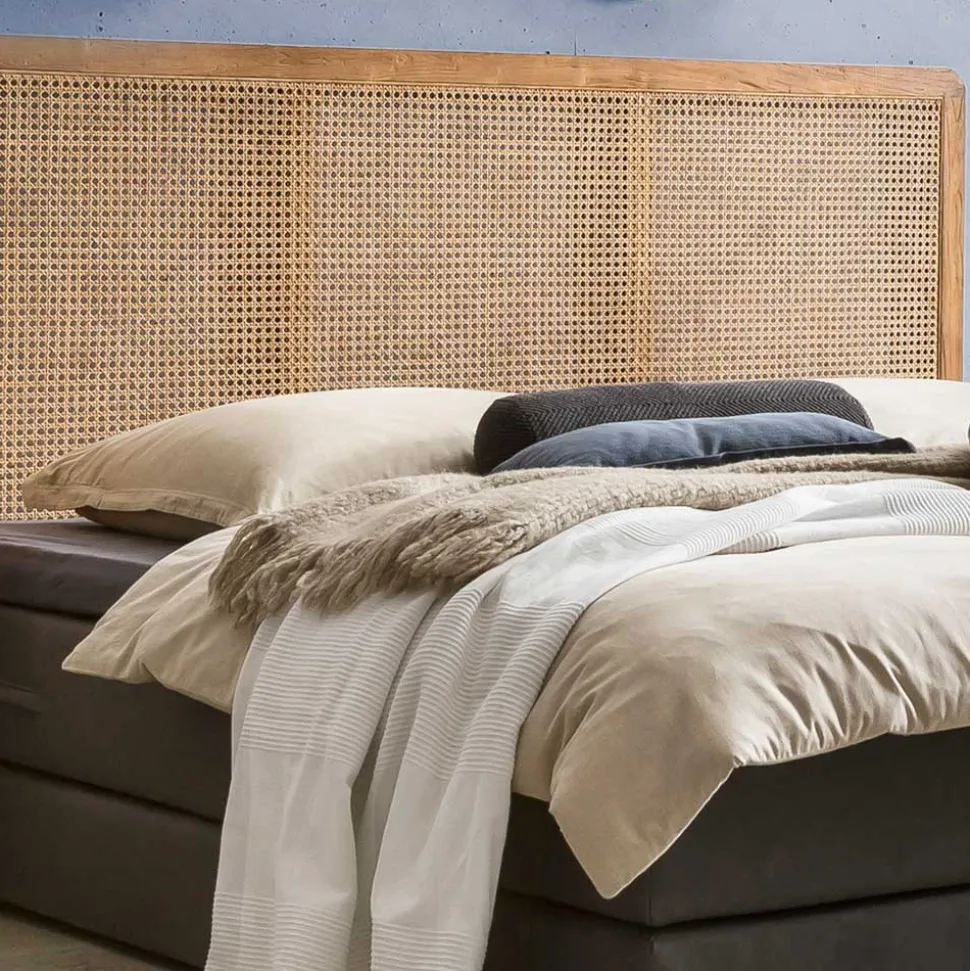 Kopfteil mit Wiener Geflecht und Teakholz Rahmen - Teako