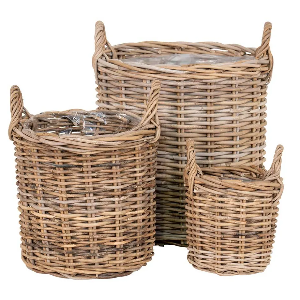 Korb Trio aus Rattan Geflecht - Ciosda (dreiteilig)