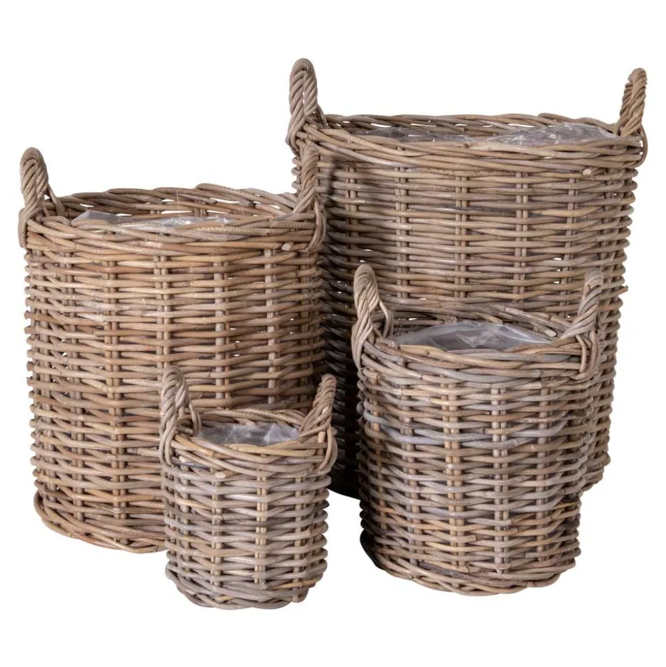 Körbe mit Griffen aus Rattangeflecht - Onda (vierteilig)