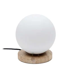 Kugel Tischlampe aus Milchglas Weiß - Zadura
